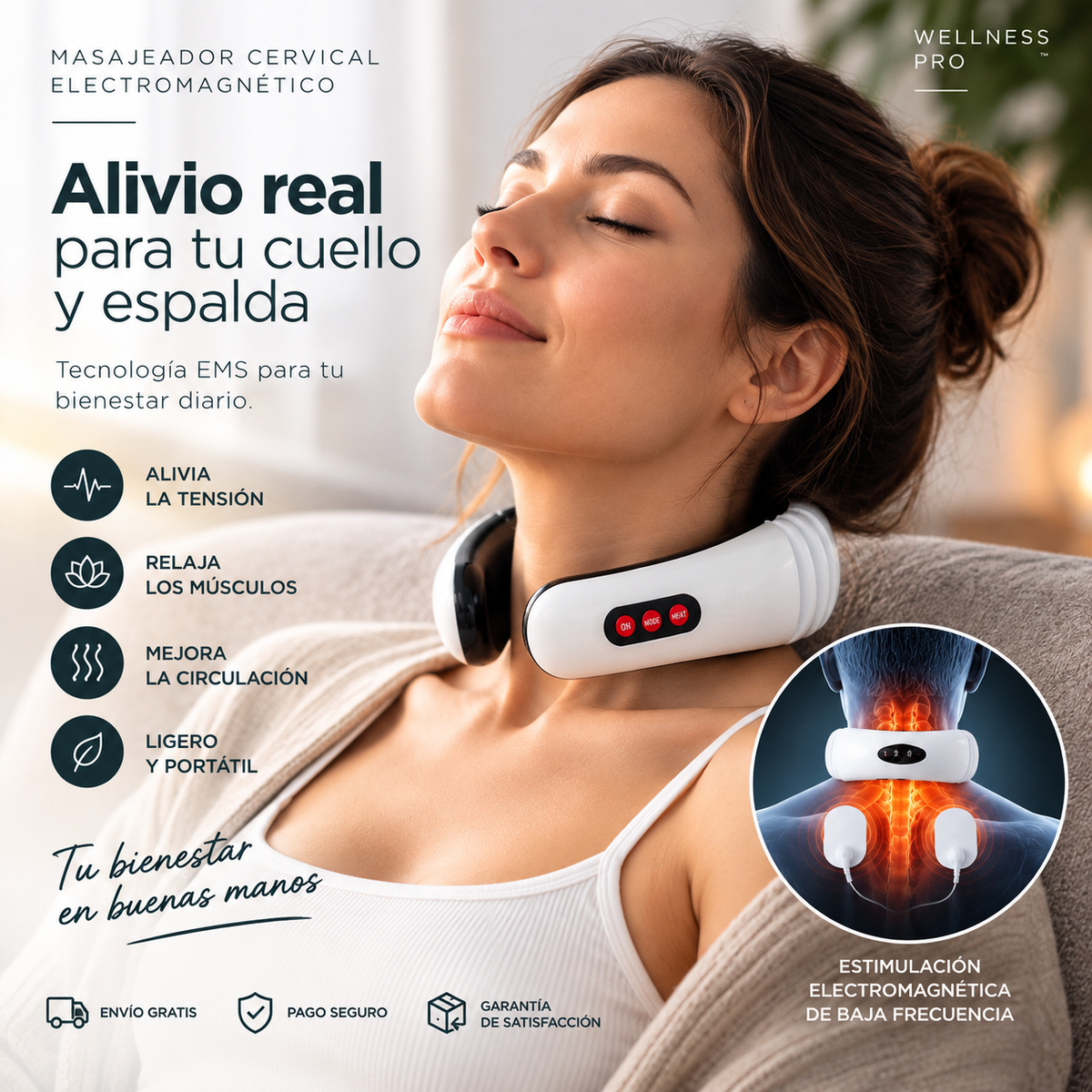 💆 VivaliaLife Relax™ Masajeador Cervical EMS para Cuello y Espalda