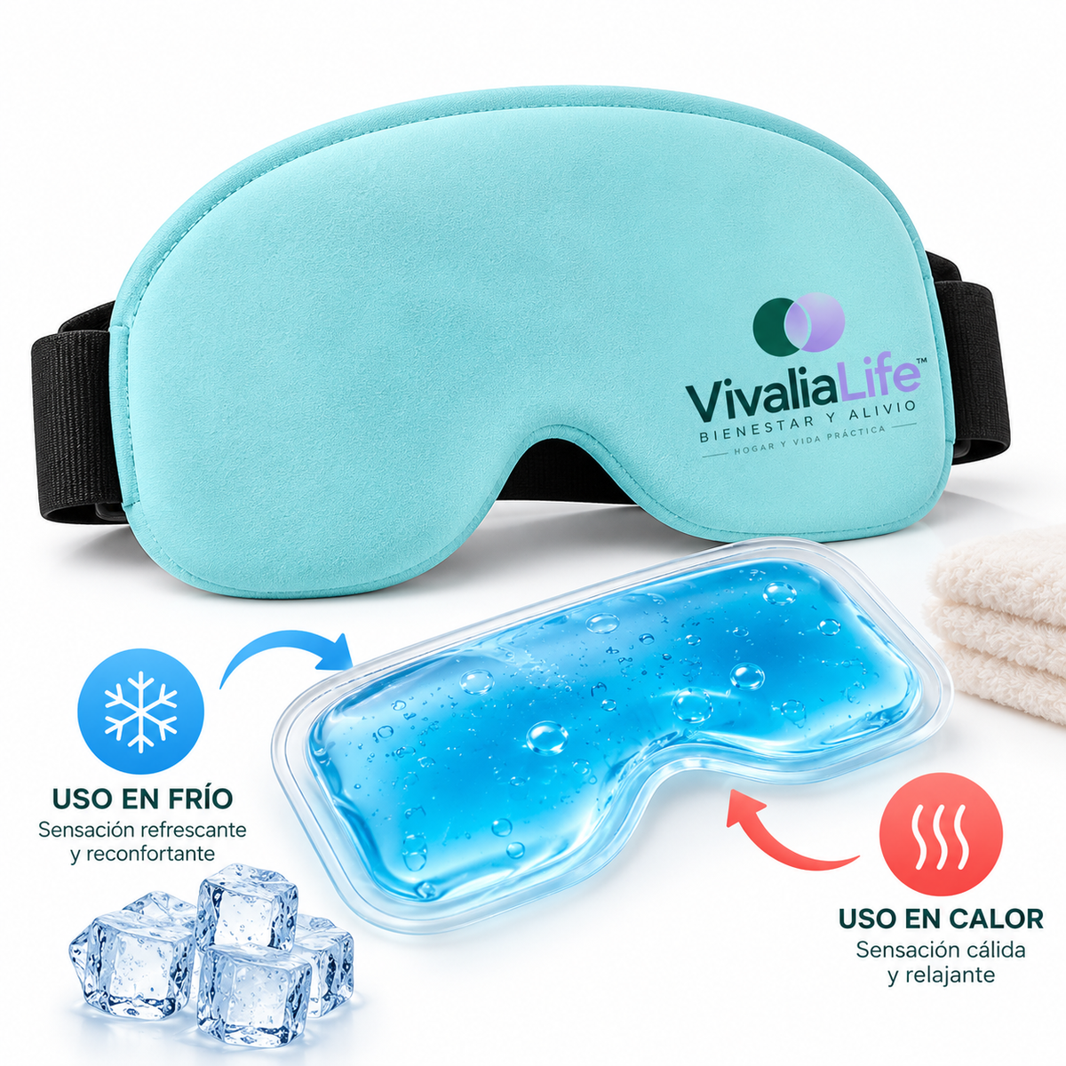 🌙 Vivalia Soothe™ — Antifaz Antimigraña de Frío y Calor