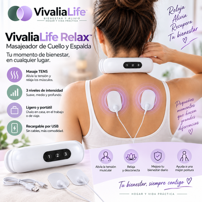 💆 VivaliaLife Relax™ Masajeador Cervical EMS para Cuello y Espalda